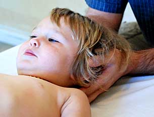child in rolfing session